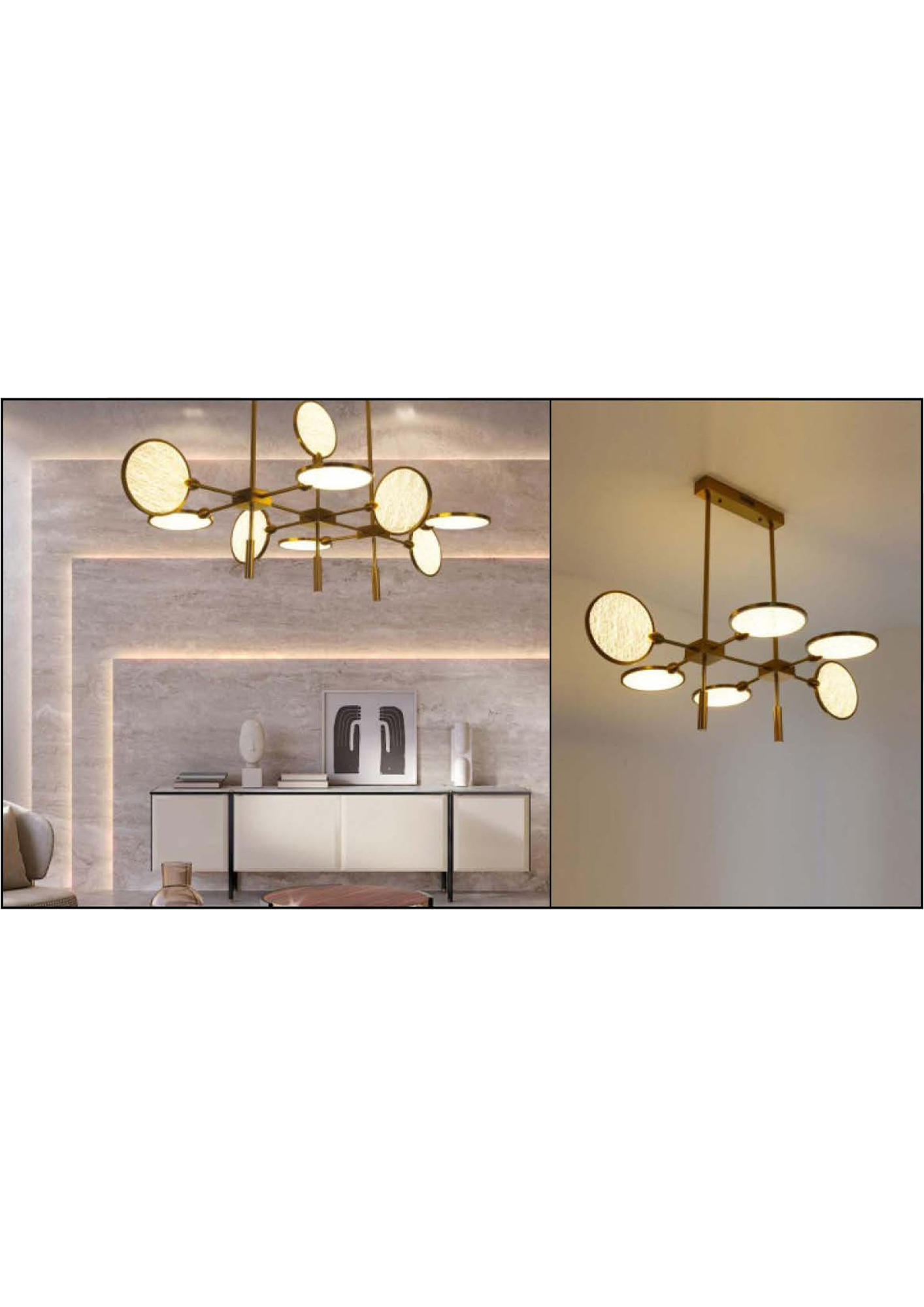 Beyond Lights - Brass Disc Chandelier- GL